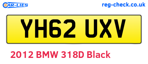 YH62UXV are the vehicle registration plates.