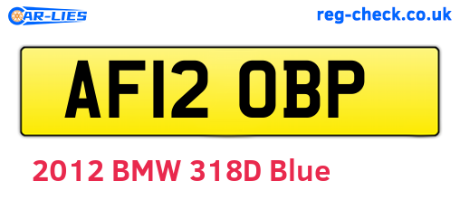 AF12OBP are the vehicle registration plates.