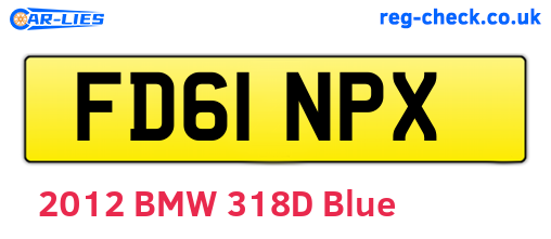 FD61NPX are the vehicle registration plates.