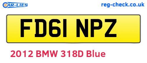 FD61NPZ are the vehicle registration plates.