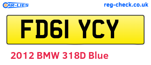 FD61YCY are the vehicle registration plates.