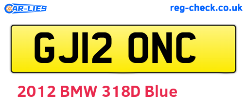 GJ12ONC are the vehicle registration plates.