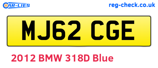 MJ62CGE are the vehicle registration plates.
