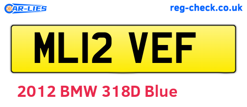ML12VEF are the vehicle registration plates.