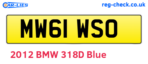 MW61WSO are the vehicle registration plates.