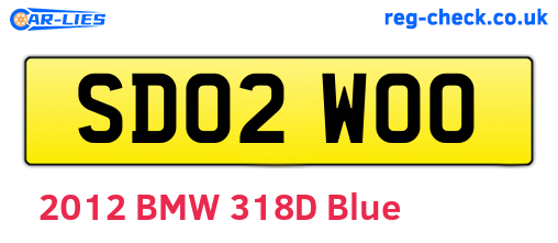 SD02WOO are the vehicle registration plates.