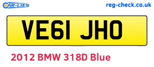 VE61JHO are the vehicle registration plates.