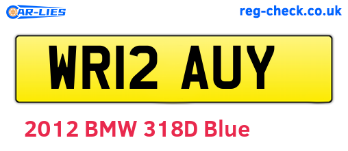 WR12AUY are the vehicle registration plates.