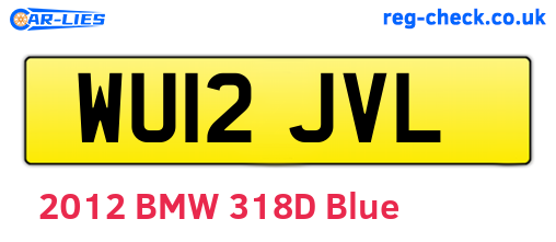 WU12JVL are the vehicle registration plates.