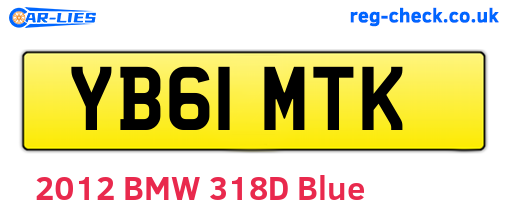 YB61MTK are the vehicle registration plates.
