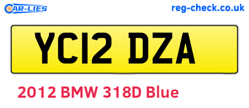 YC12DZA are the vehicle registration plates.