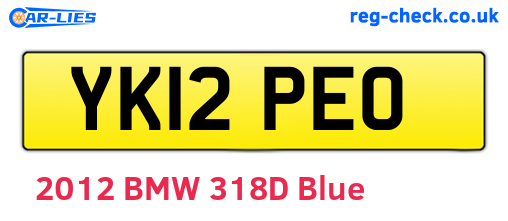 YK12PEO are the vehicle registration plates.