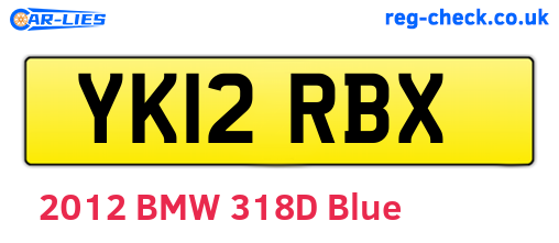 YK12RBX are the vehicle registration plates.