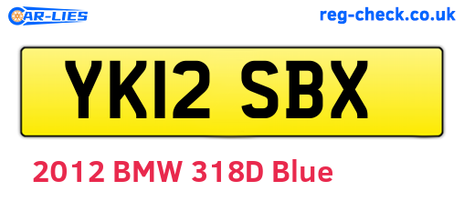 YK12SBX are the vehicle registration plates.