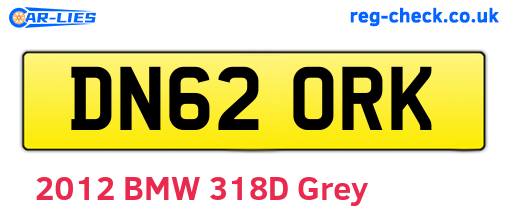 DN62ORK are the vehicle registration plates.