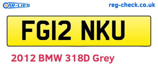 FG12NKU are the vehicle registration plates.