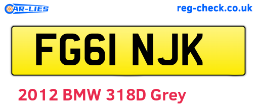 FG61NJK are the vehicle registration plates.