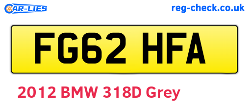FG62HFA are the vehicle registration plates.