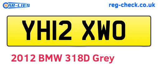 YH12XWO are the vehicle registration plates.