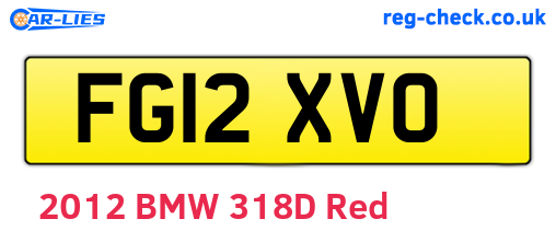 FG12XVO are the vehicle registration plates.