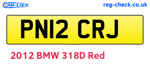 PN12CRJ are the vehicle registration plates.