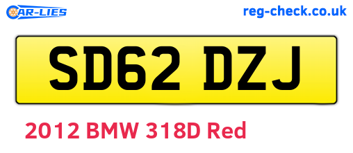 SD62DZJ are the vehicle registration plates.
