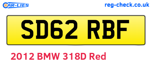 SD62RBF are the vehicle registration plates.