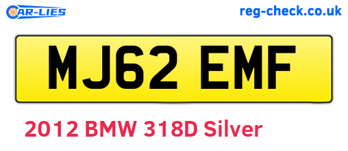 MJ62EMF are the vehicle registration plates.