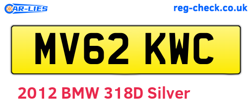 MV62KWC are the vehicle registration plates.