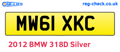 MW61XKC are the vehicle registration plates.