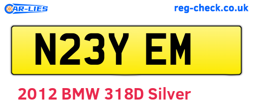 N23YEM are the vehicle registration plates.