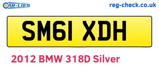 SM61XDH are the vehicle registration plates.