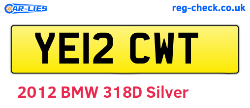 YE12CWT are the vehicle registration plates.