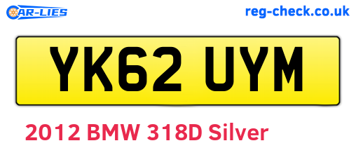 YK62UYM are the vehicle registration plates.