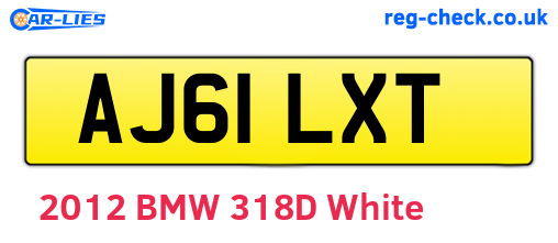 AJ61LXT are the vehicle registration plates.
