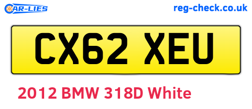 CX62XEU are the vehicle registration plates.