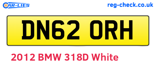 DN62ORH are the vehicle registration plates.