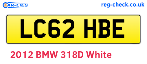 LC62HBE are the vehicle registration plates.