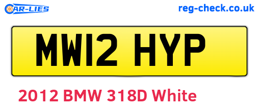 MW12HYP are the vehicle registration plates.