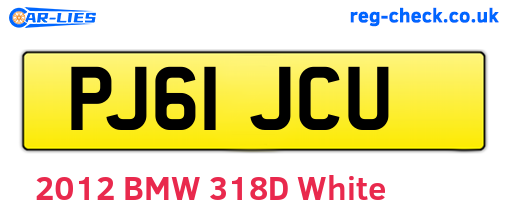 PJ61JCU are the vehicle registration plates.