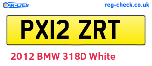 PX12ZRT are the vehicle registration plates.