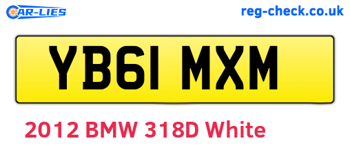 YB61MXM are the vehicle registration plates.