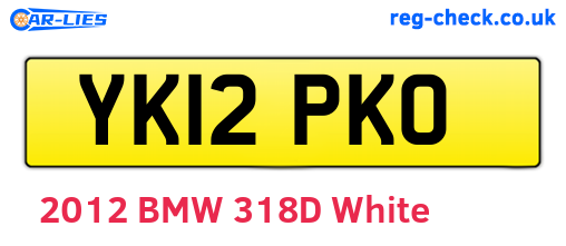 YK12PKO are the vehicle registration plates.
