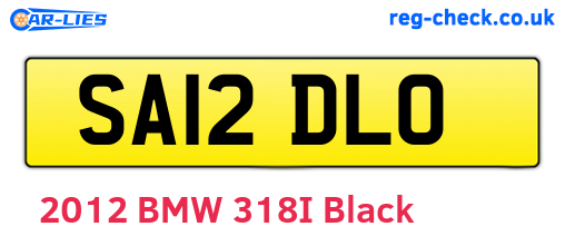 SA12DLO are the vehicle registration plates.