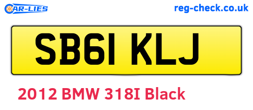 SB61KLJ are the vehicle registration plates.
