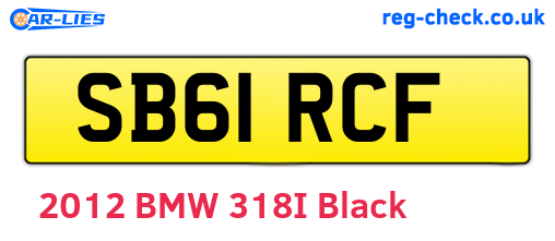 SB61RCF are the vehicle registration plates.