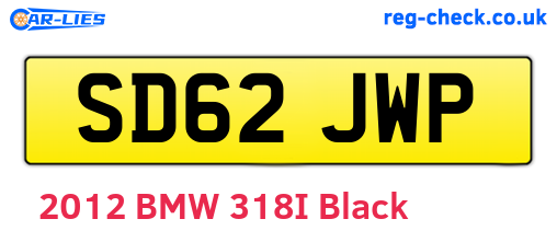 SD62JWP are the vehicle registration plates.