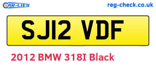 SJ12VDF are the vehicle registration plates.