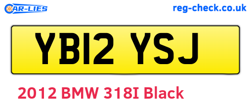 YB12YSJ are the vehicle registration plates.