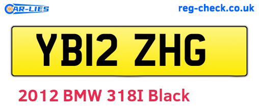 YB12ZHG are the vehicle registration plates.
